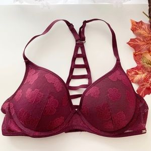 Victoria's Secret PINK • Red Floral Strappy Bra